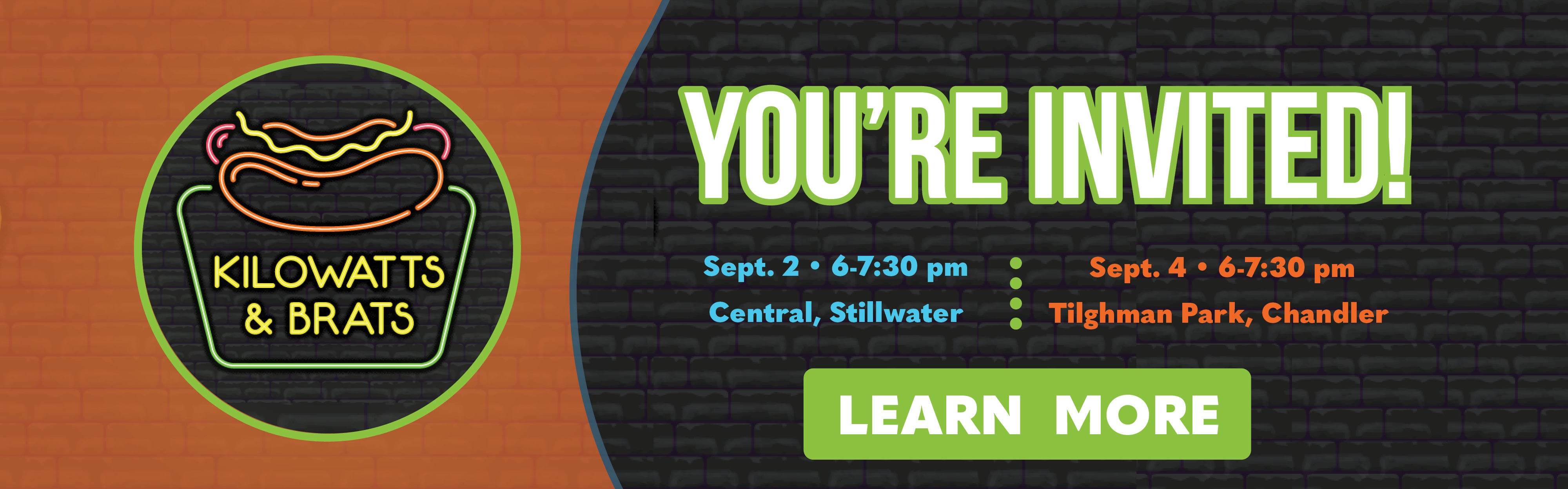 Kilowatts and Brats September 2 and September 4