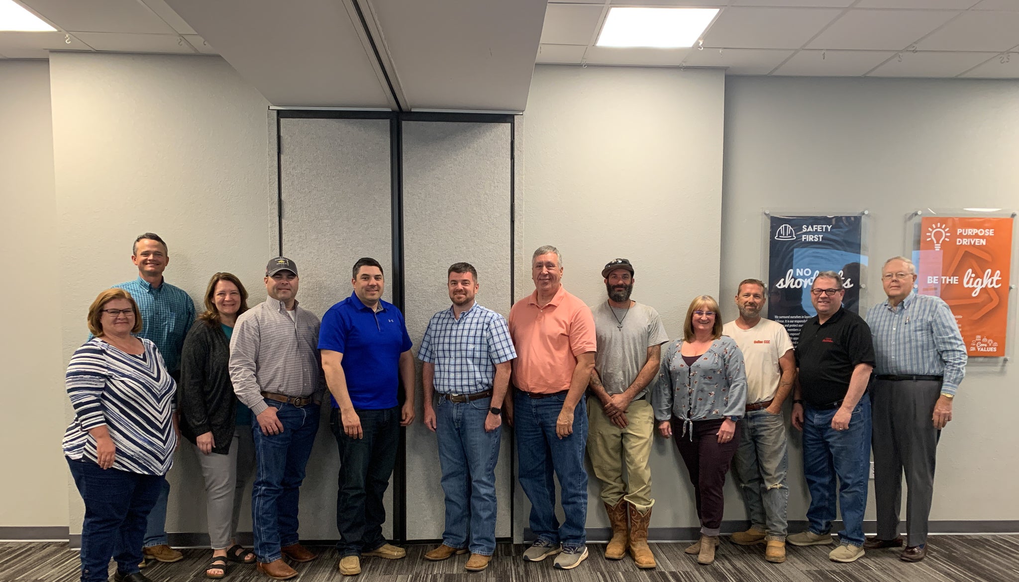 Left to right: Ellie Ball, Justin Dvorak, Lisa Bowman, Greg Bowman, Brad Essary, Paul Priegel, Steve Jones, Joe Ball, Kyla Golay, Mat Gelino, Gary Babinec and Marvin Corser.