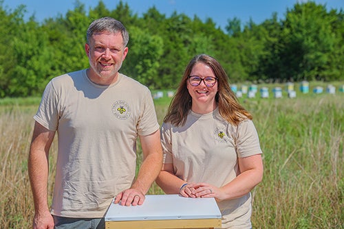Dustin and Alicia Cantrell, owners of Triple Oak Acres Bee Supply