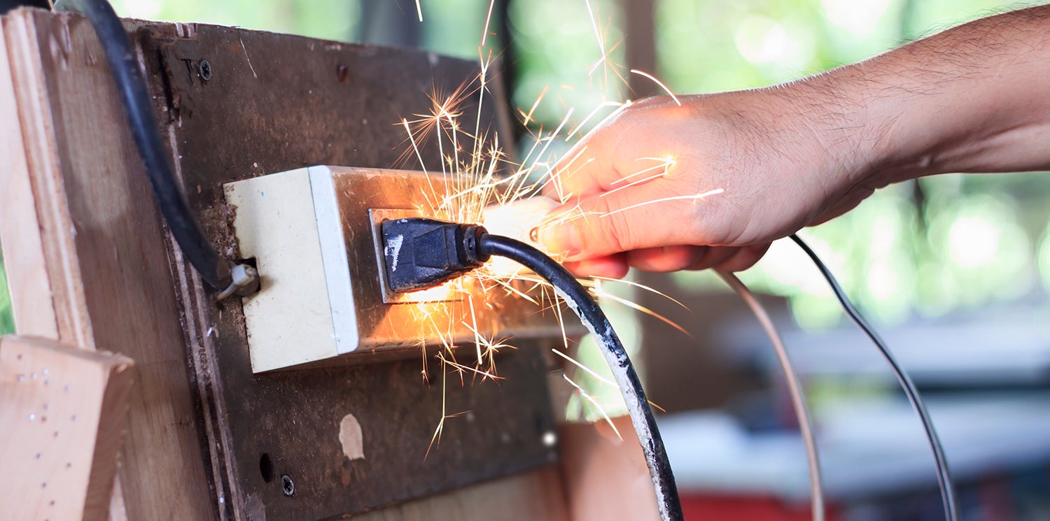 Electrical Sparks from an Electric Outlet